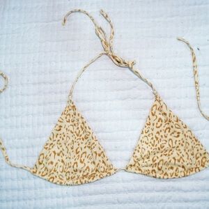 Leopard print Bikini set with coverup top. Medium.